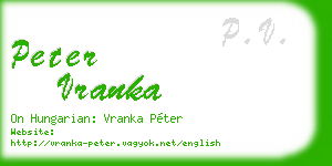 peter vranka business card